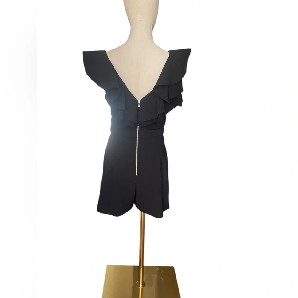 Bardot Black Ruffle V-neck Romper Size 6​​​ - Picture 5 of 9